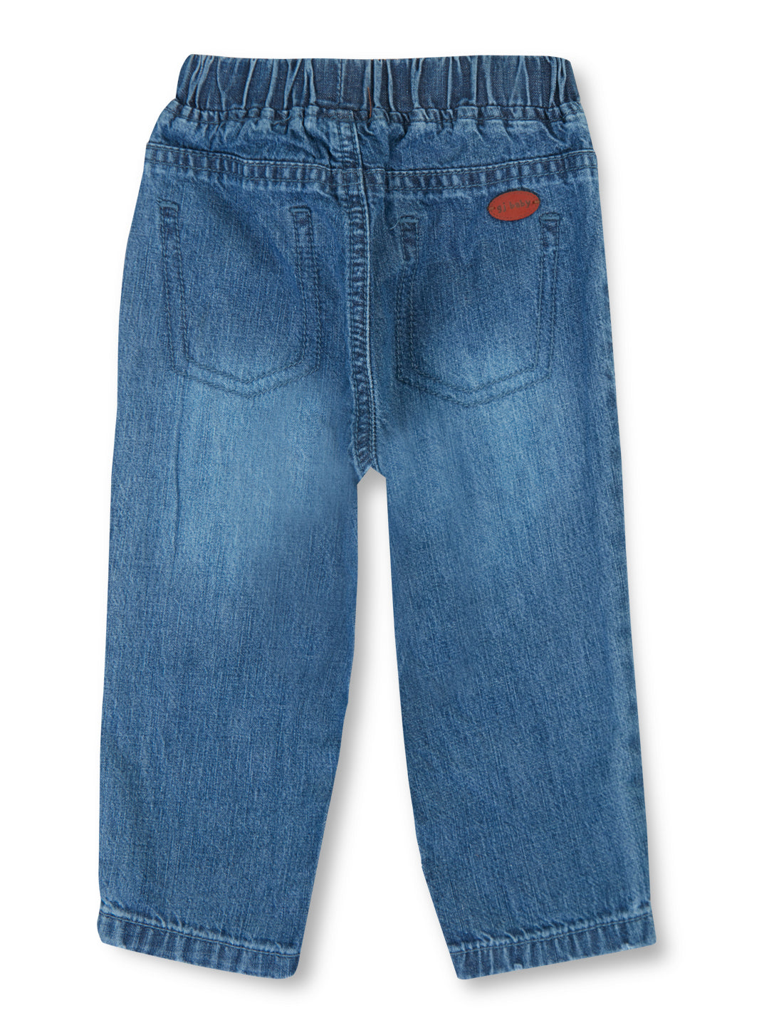 GJ Baby Girls Blue Washed Denim Elasticated Jeans