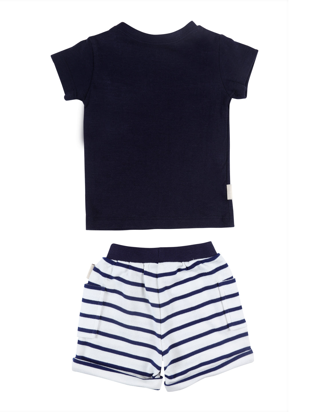 Baby Boys Navy Blue Solid Knits Co-Ordinate 2 Piece