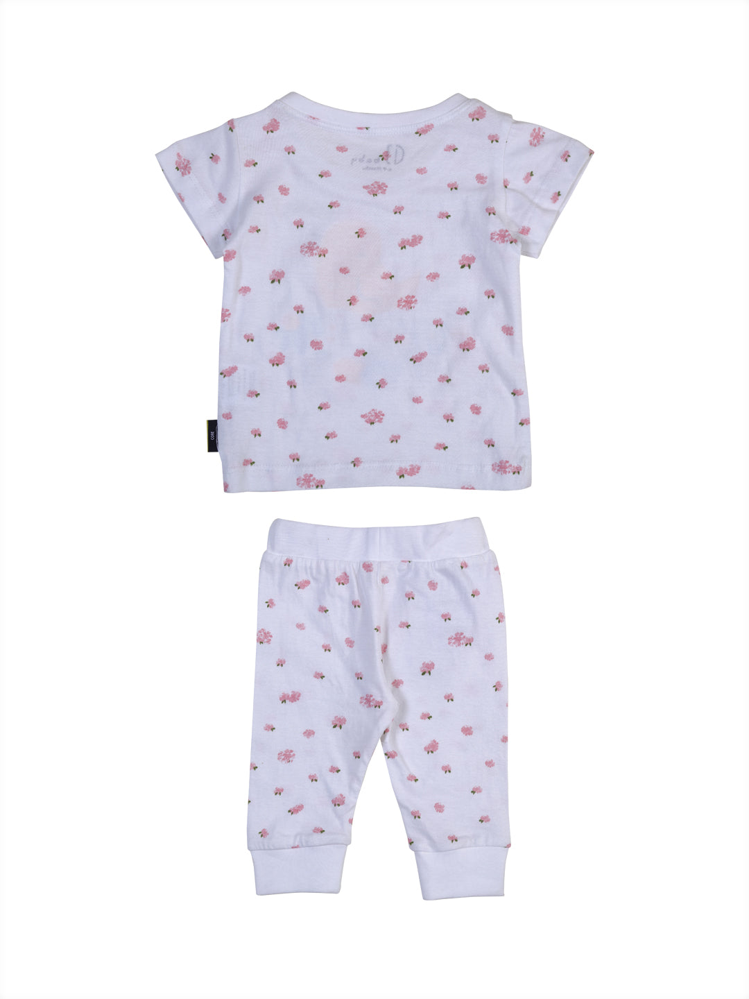 Baby Boys White Printed Knits Co-Ordinate 2 Piece