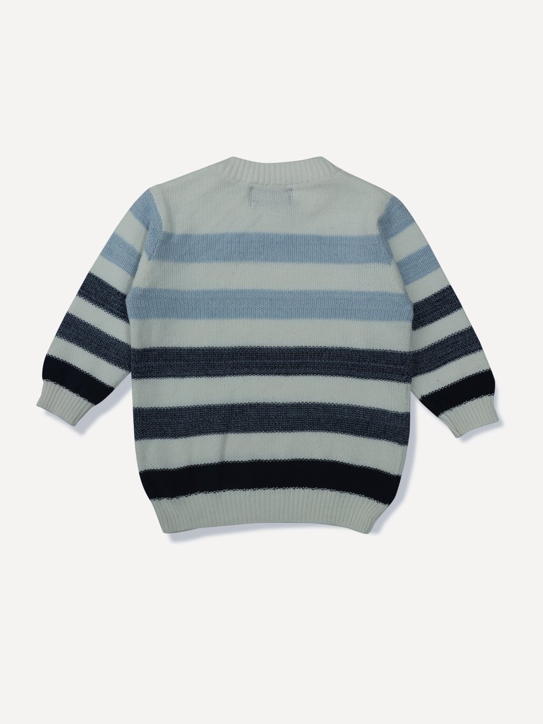 Baby Boys White Striped Woven Sweater