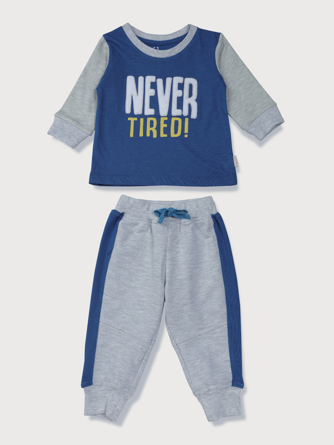 Baby Boys Blue Printed Cotton Co Ordinated