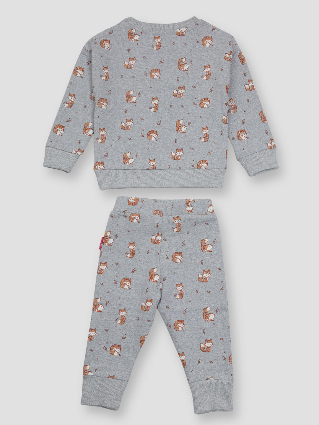 Baby Boys Grey Printed Fleece Co Ordinated