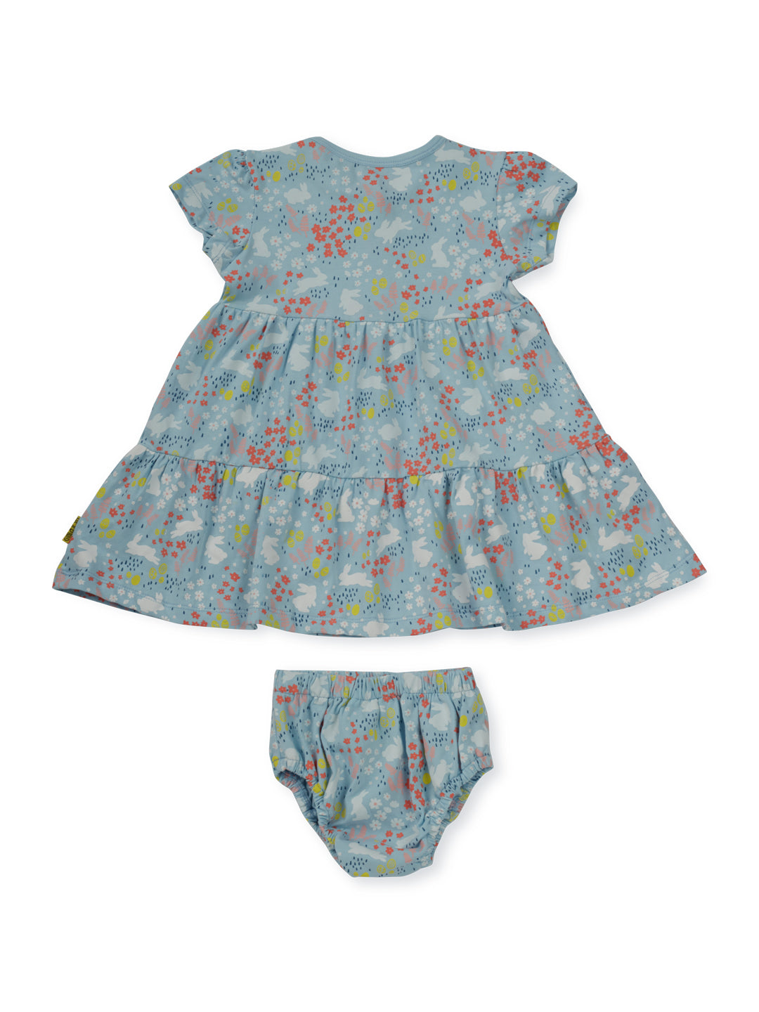 Baby Girls Blue Cotton Printed Dress
