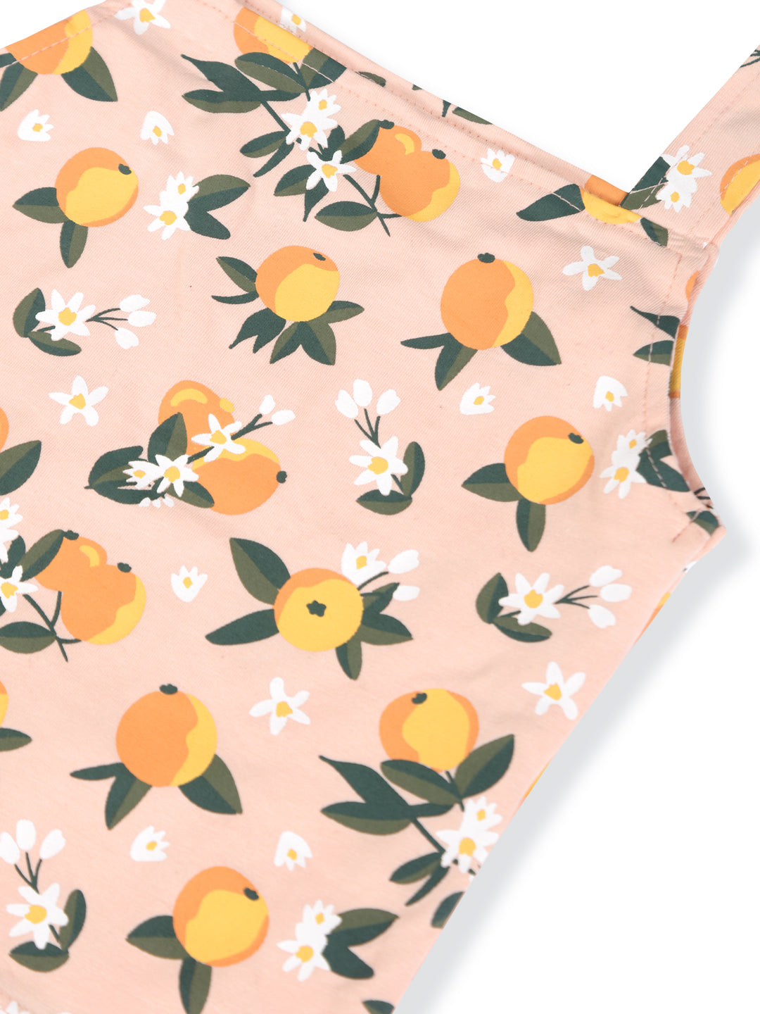 Baby Girls Peach Cotton Printed Cordinate
