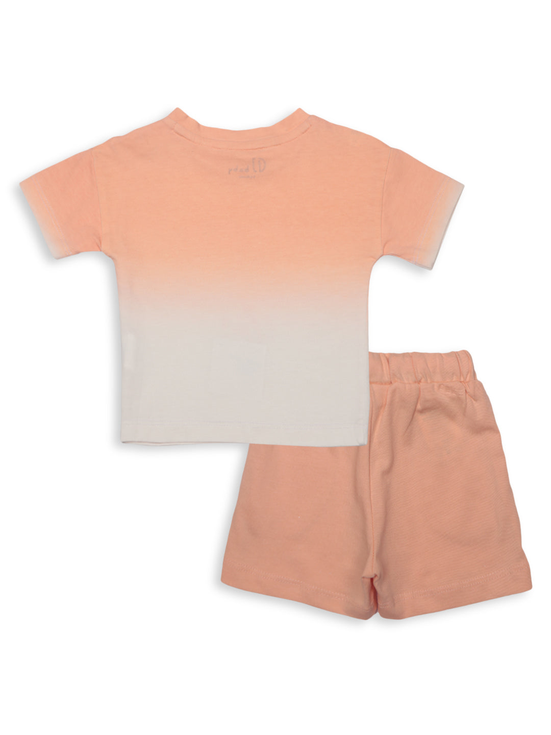 Baby Girls Peach Cotton Tie and Dye Cordinate