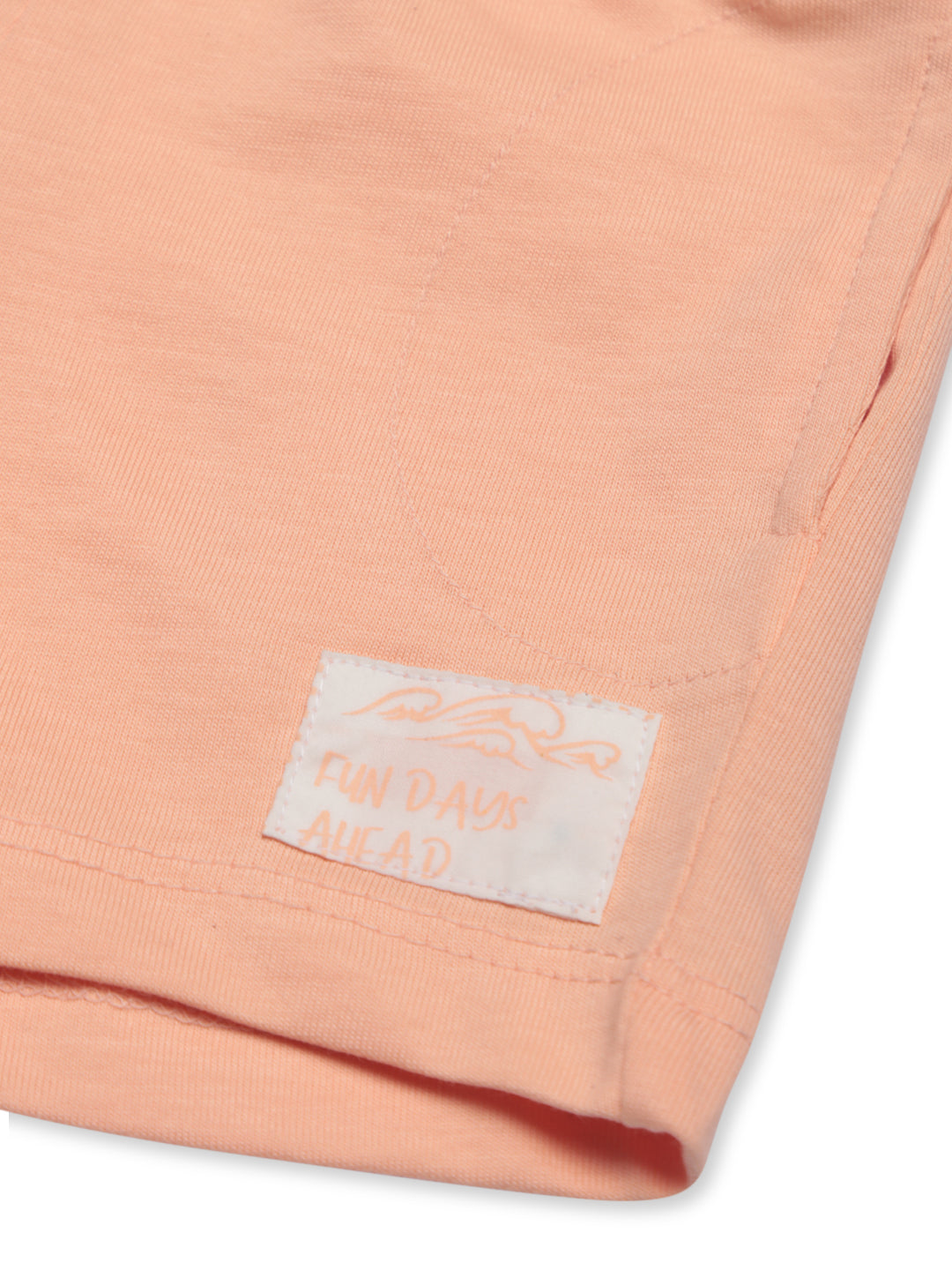 Baby Girls Peach Cotton Tie and Dye Cordinate