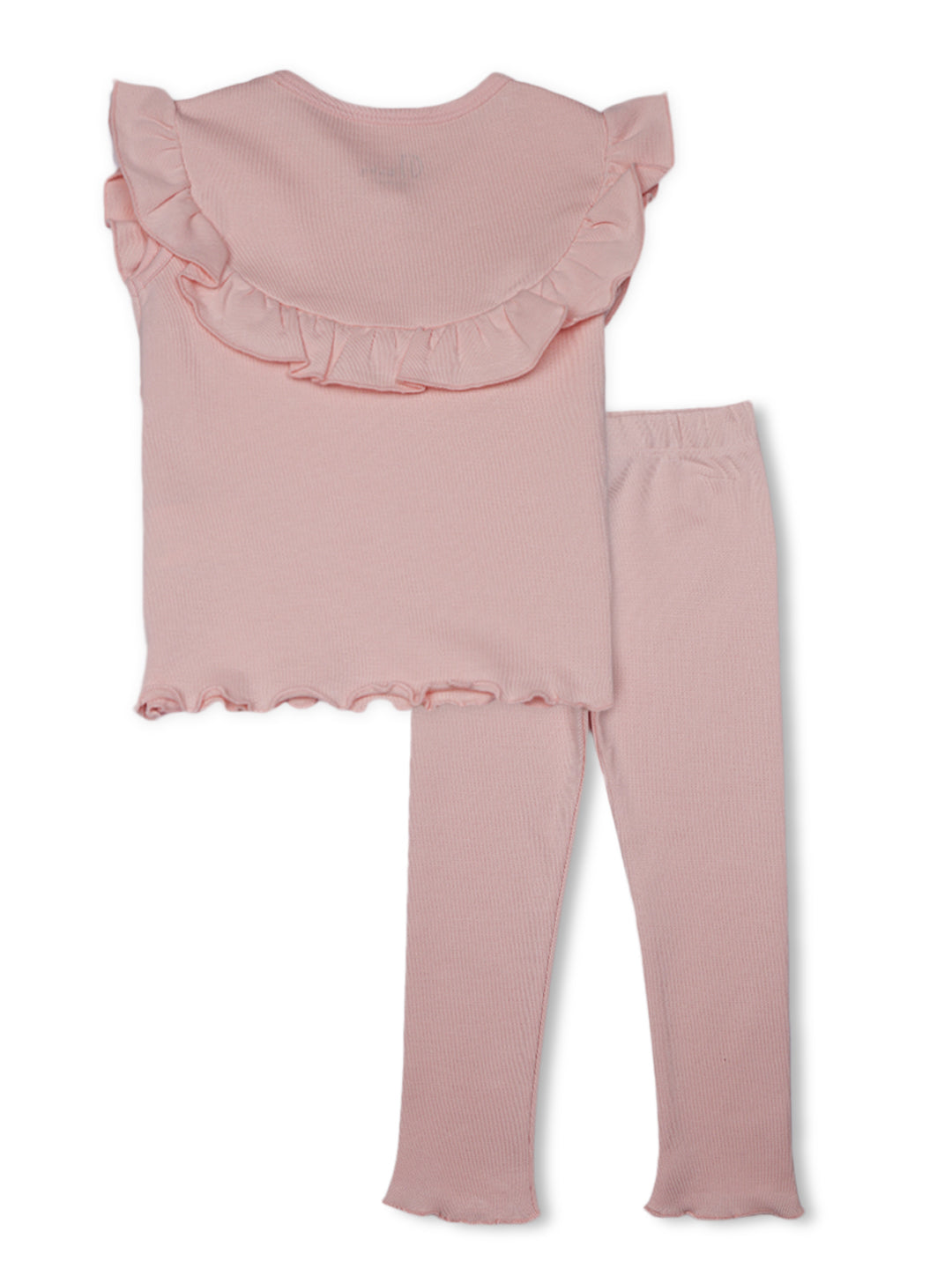 Gj Baby Girls Pink Solid Cotton Cordinate Half Sleeves