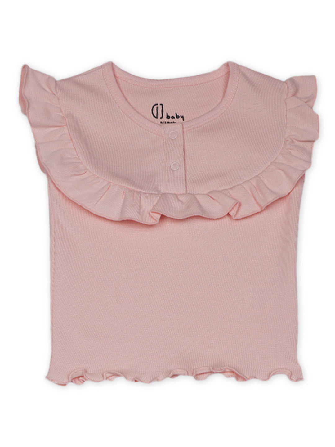 Gj Baby Girls Pink Solid Cotton Cordinate Half Sleeves
