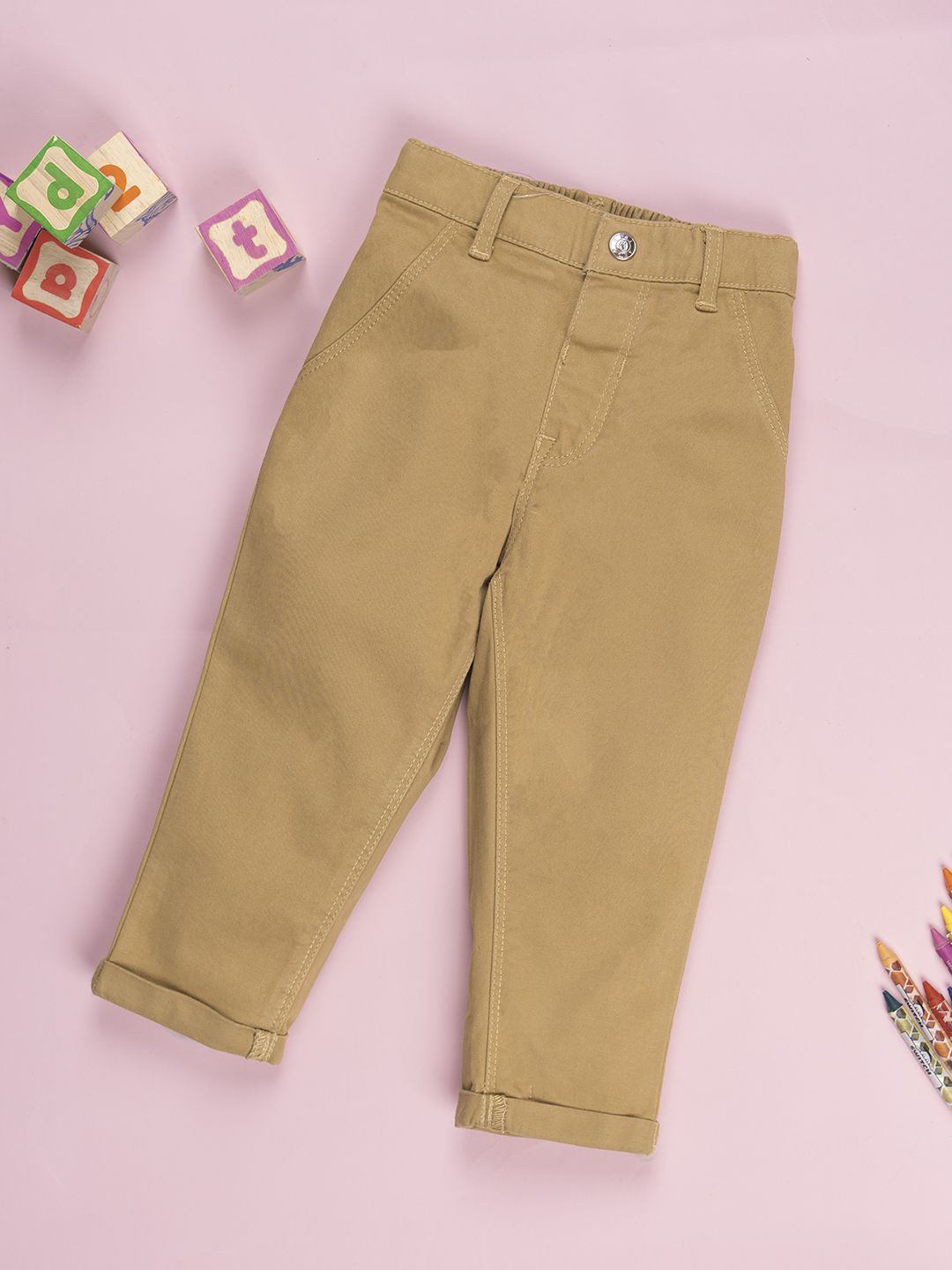 Baby Boys Khaki Woven 3/4Th Pants