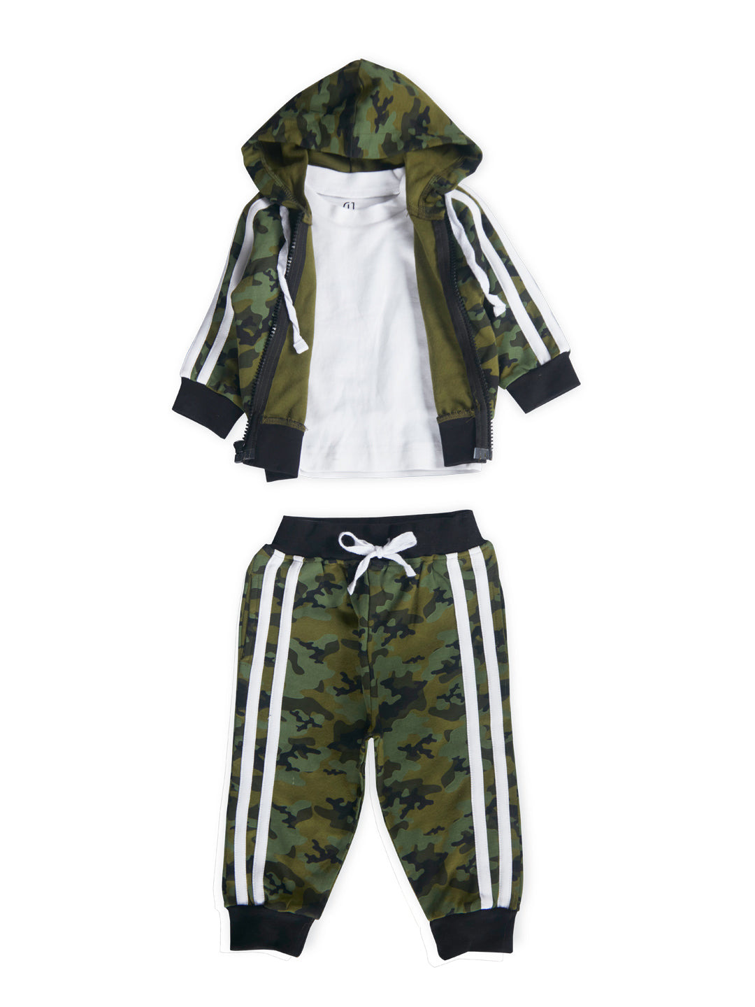 Baby Boys Set of Green jacket and pajama pants with white tee