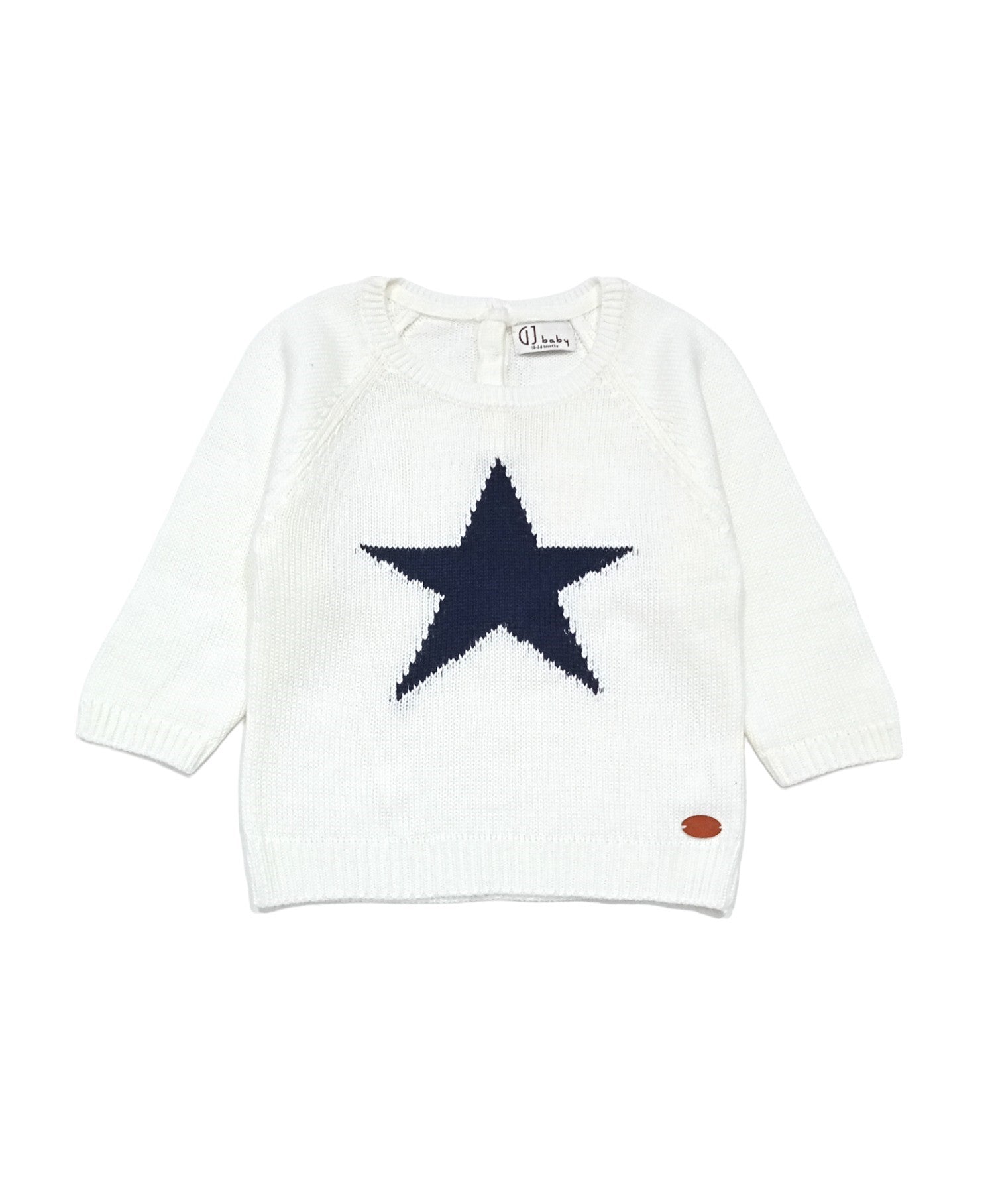 Girls White Printed Cotton Full Sleeves Sweater