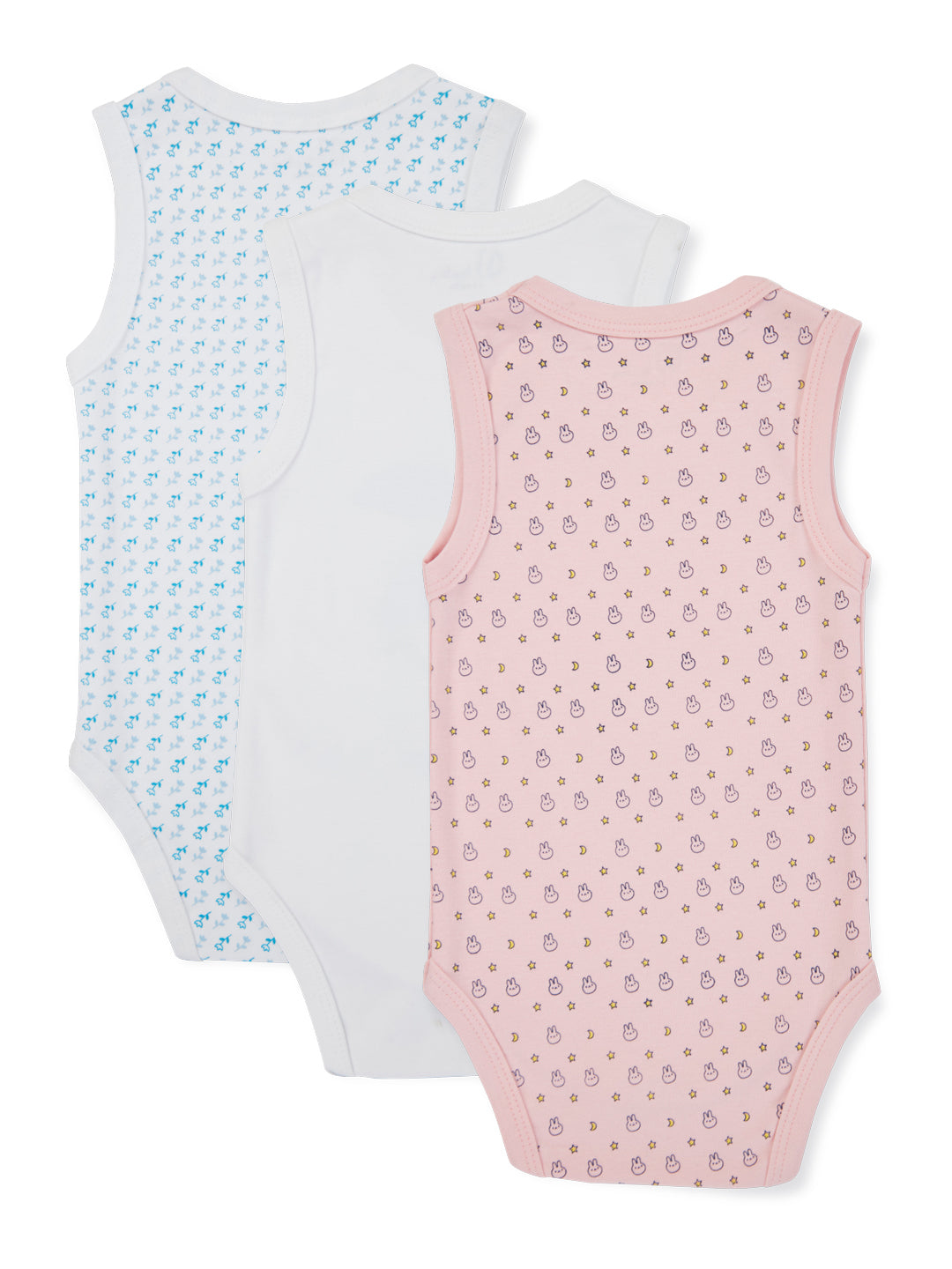 Baby Boys Set of 3 light coloured knitted rompers