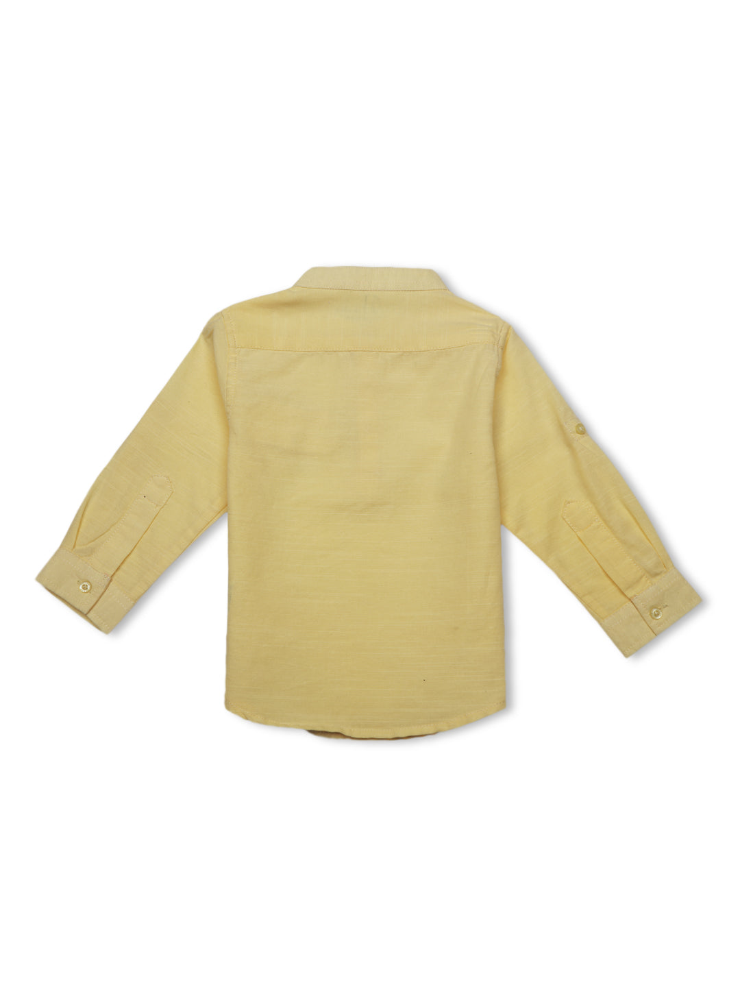Baby Boys Yellow Cotton Solid Shirt