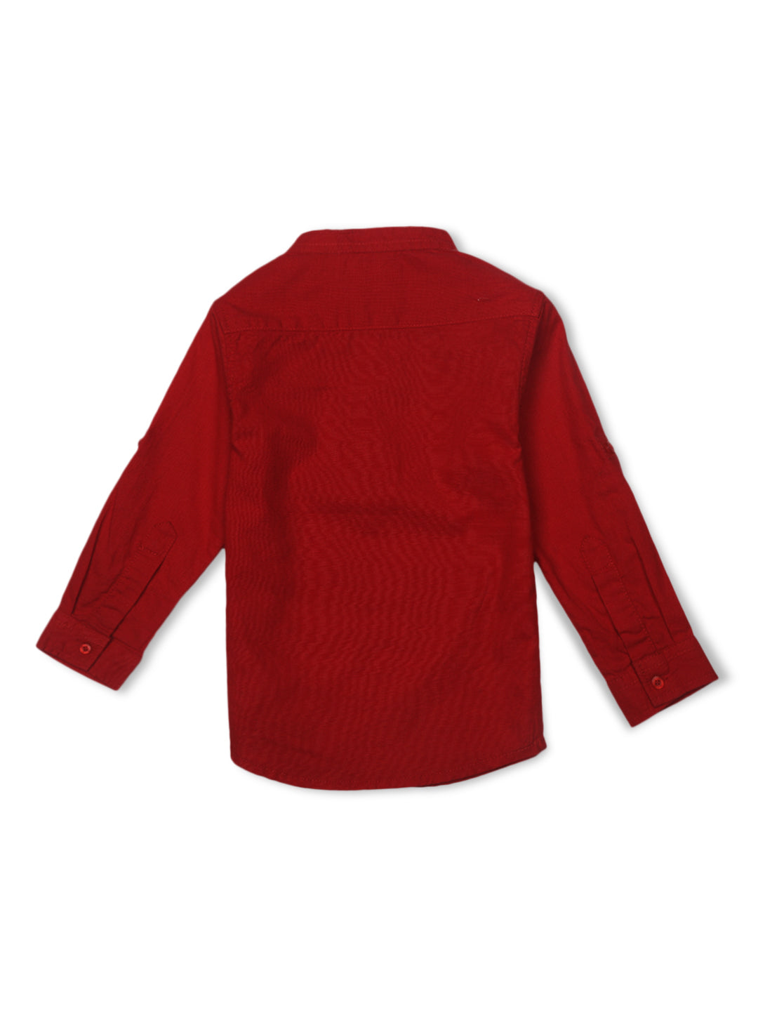 Baby Boys Red Cotton Solid Shirt